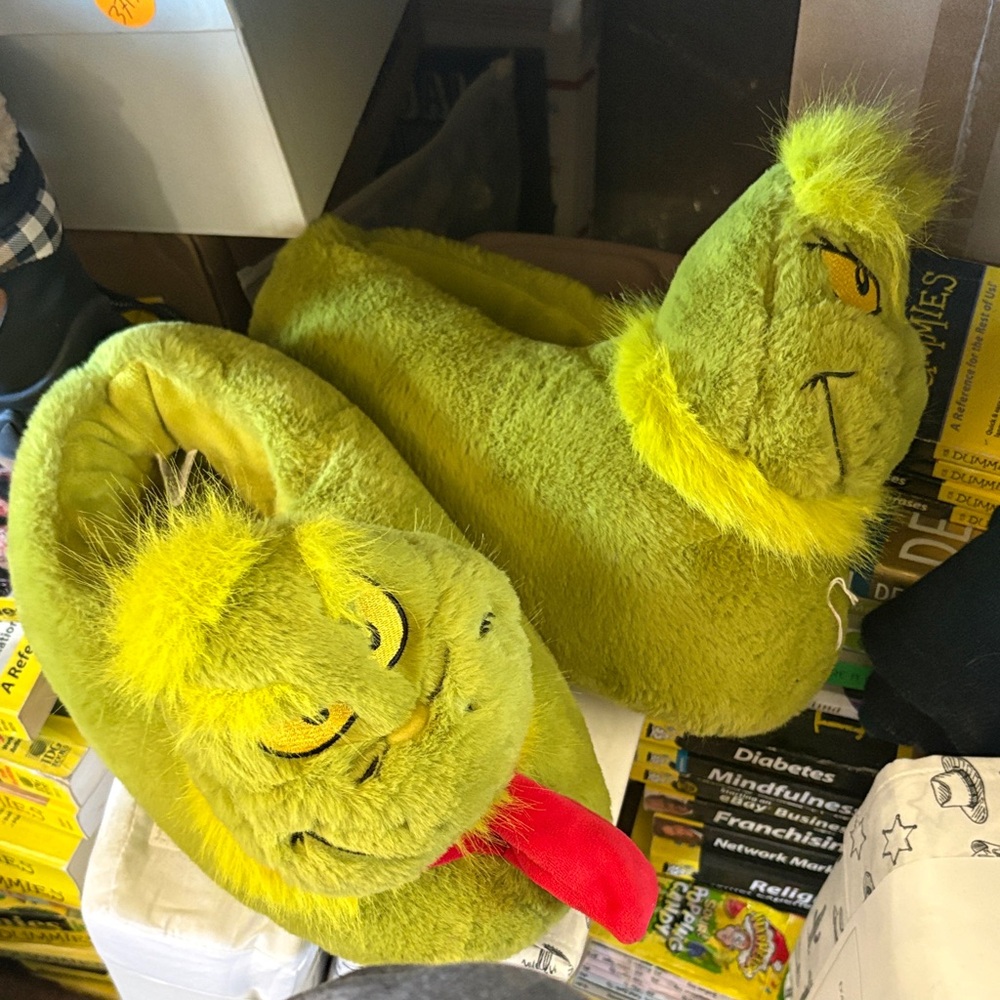 Fun grinch Green Character Plush Slippers